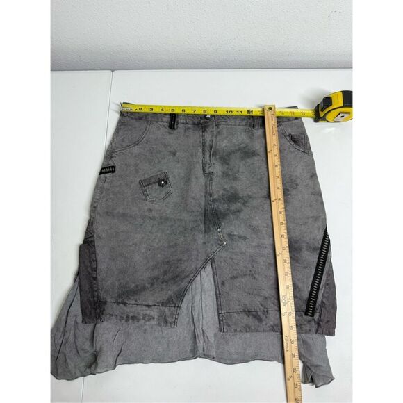 Rare Elisa Cavaletti Avant Garde Denim Bohemian Skirt Zipper Size M See Notes - Picture 7 of 13
